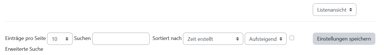 Filterleiste einfach